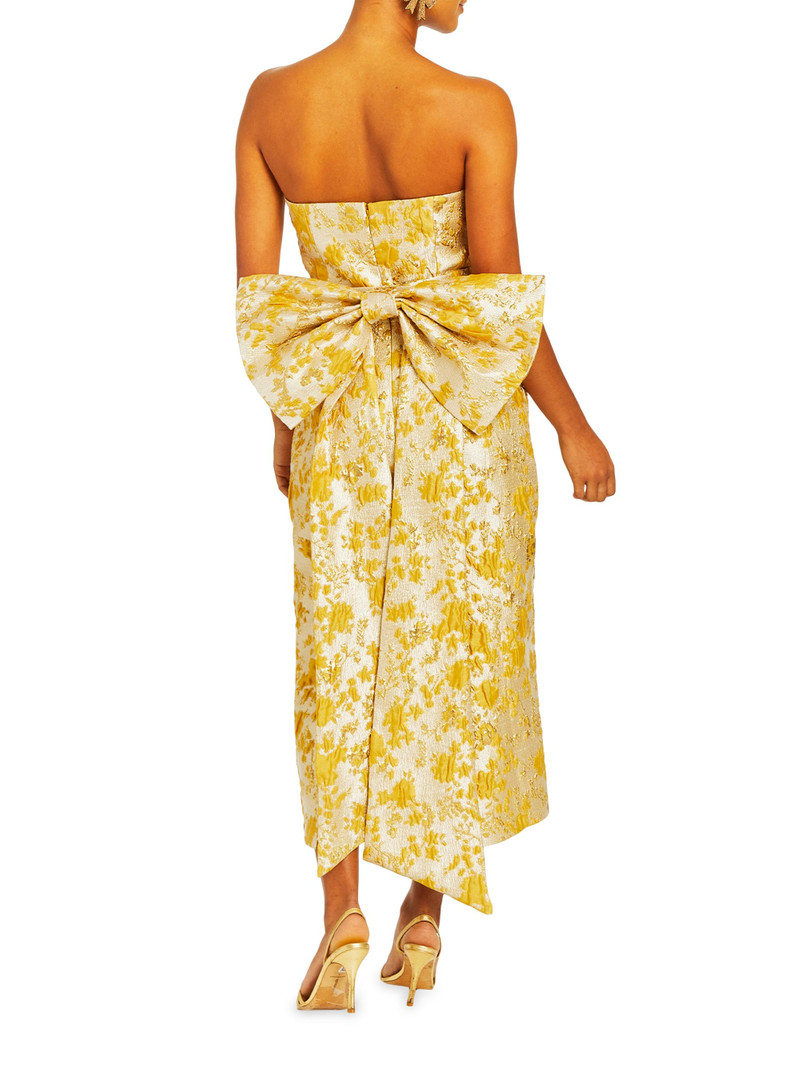 Women's Lorena Floral Jacquard Gown - Champagne Gold 4