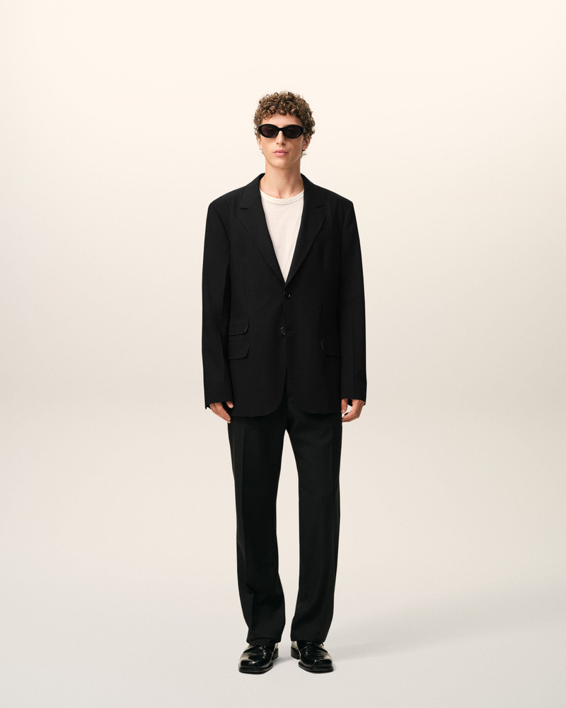 AMI Paris BLACK NEW WOOL STRAIGHT SINGLE BREASTED JACKET outlook