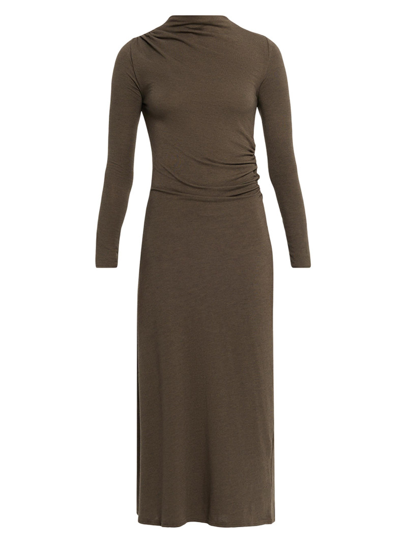 Women's Margaret Ruched A-Line Midi-Dress - Olive 1
