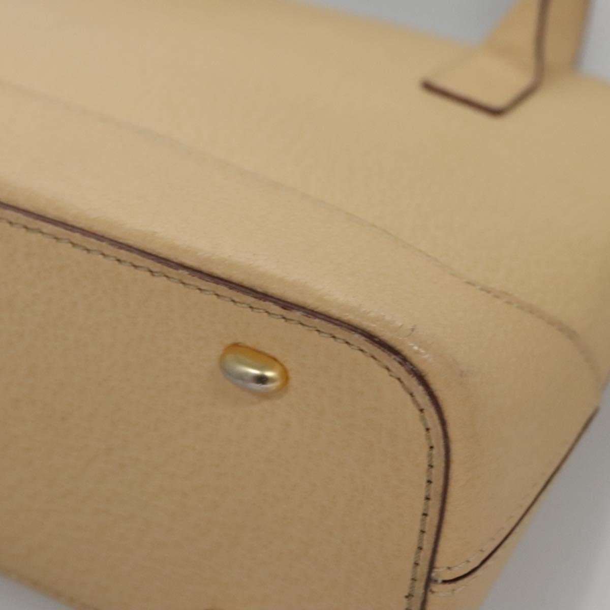 CELINE Hand Bag Leather Beige Gold - 14