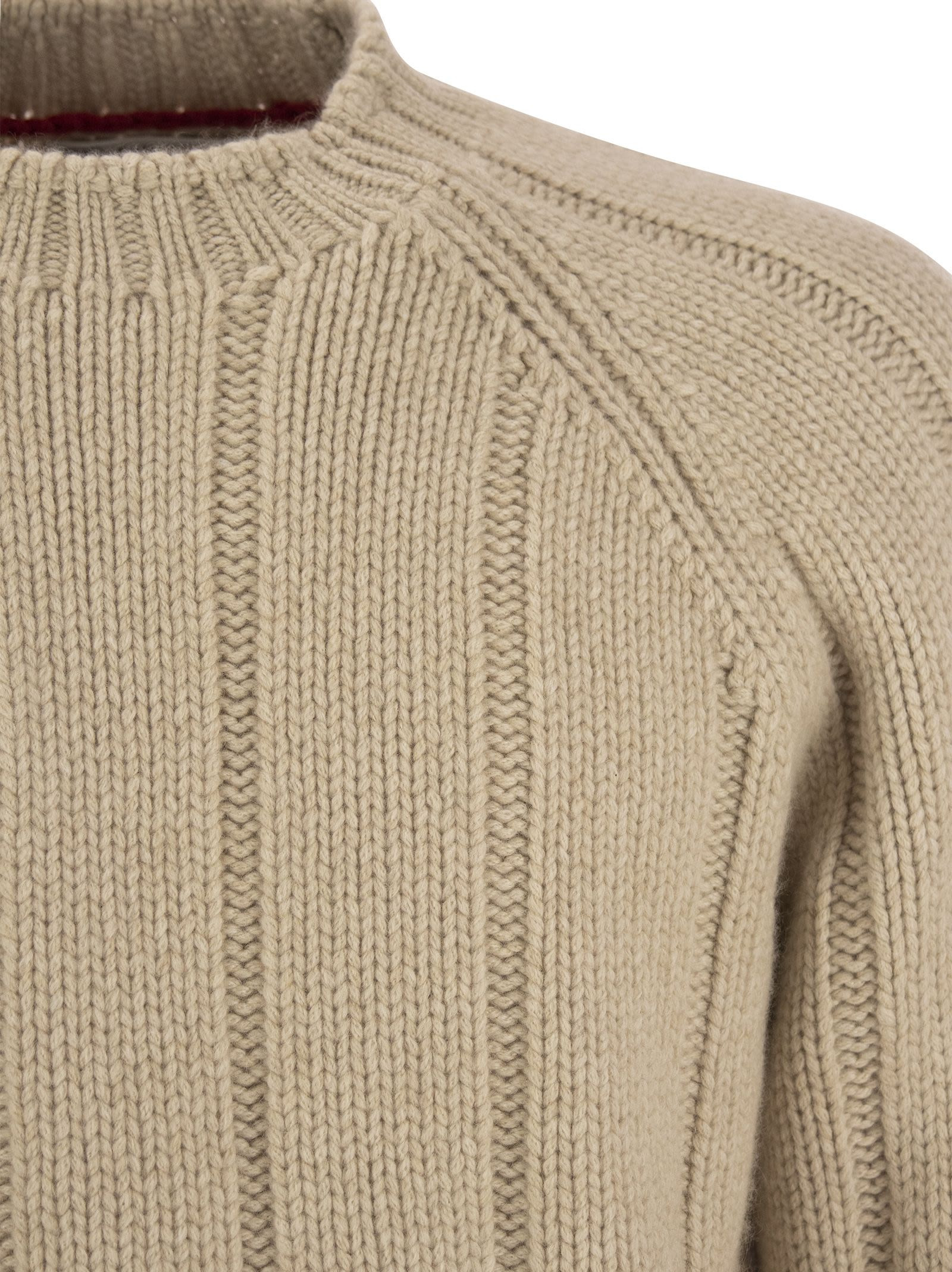 Brunello Cucinelli Men Flat-Ribbed Cashmere Sweater - 4