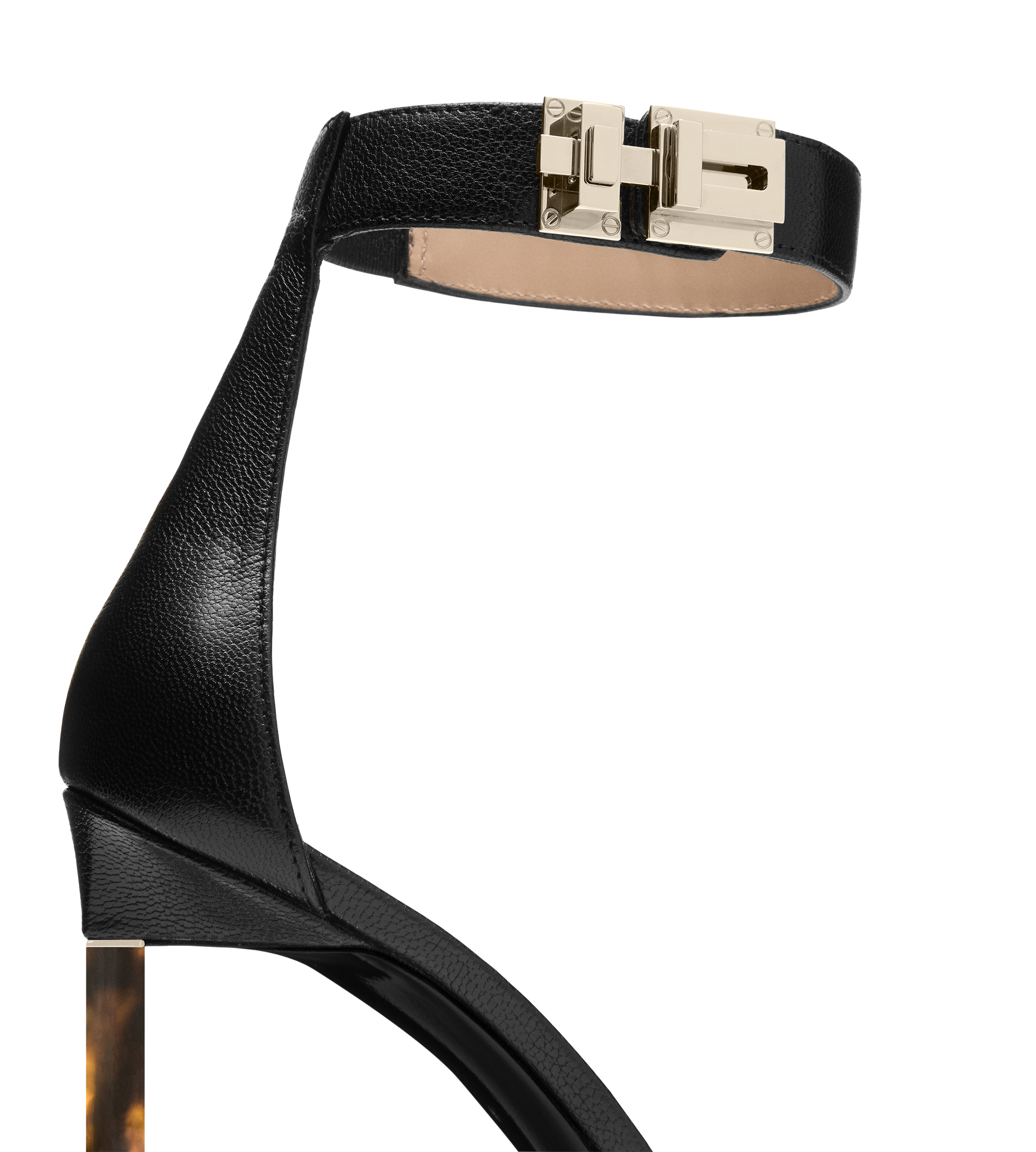 SUPPLE GRAIN LEATHER T LATCH ANKLE STRAP PUMP - 5