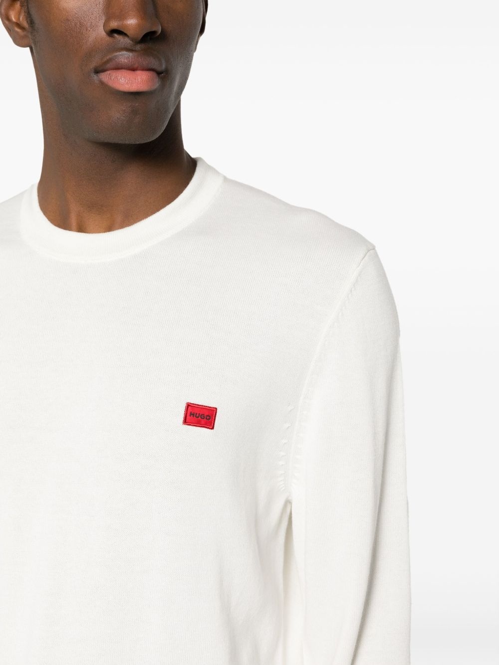 logo-patch cotton jumper - 5