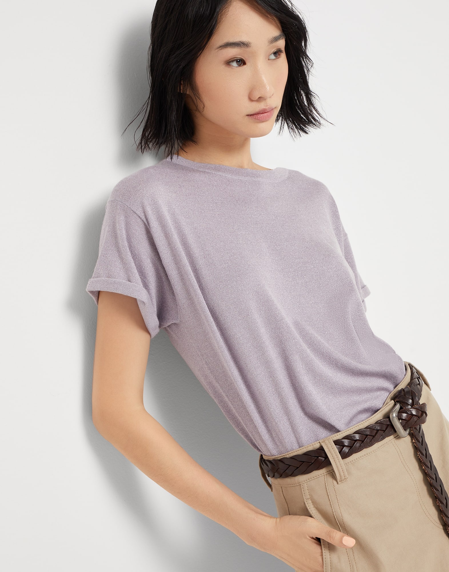 Sparkling cashmere and silk lightweight sweater - 4