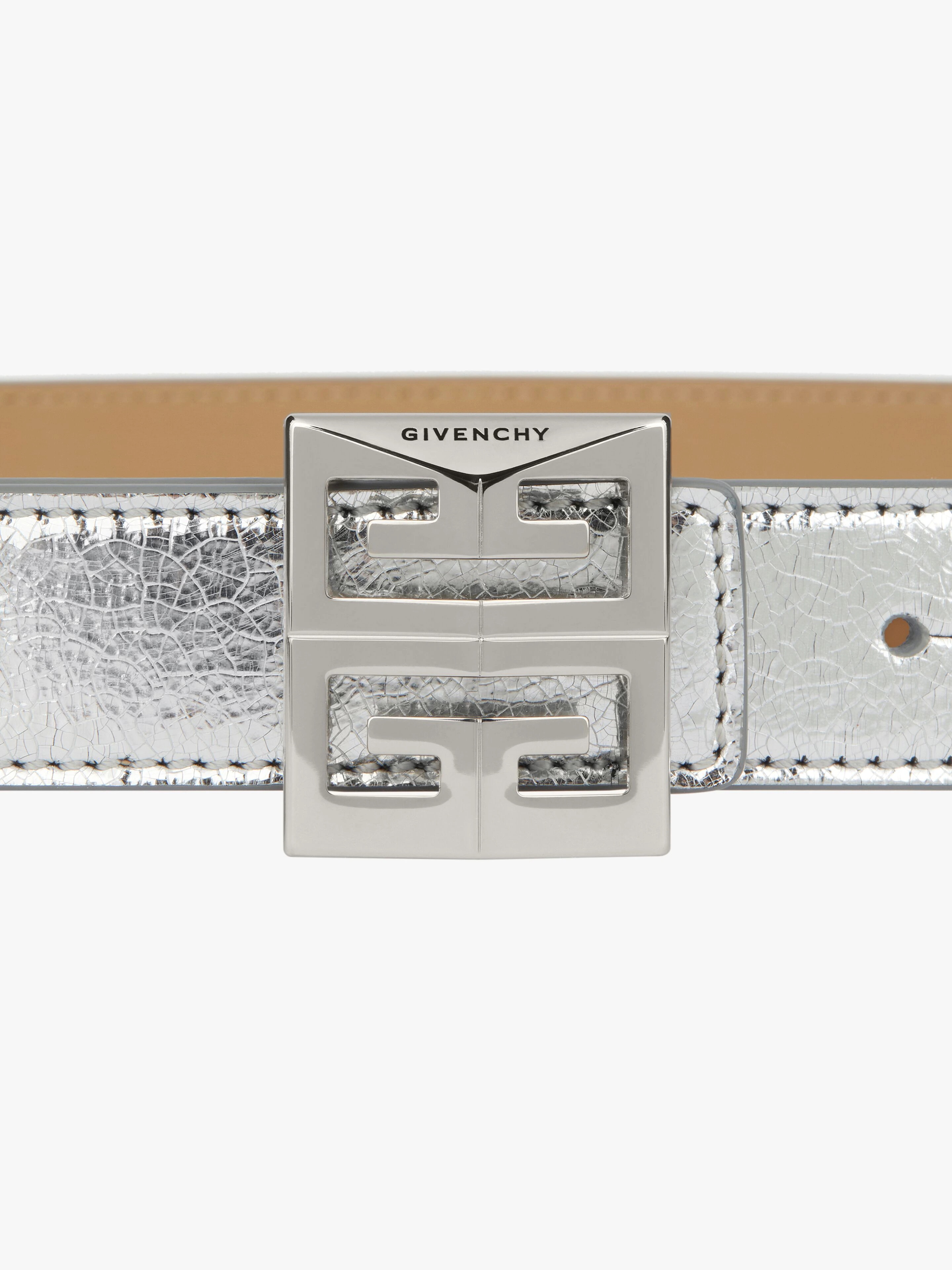 4G REVERSIBLE BELT IN METALLIZED LEATHER - 2