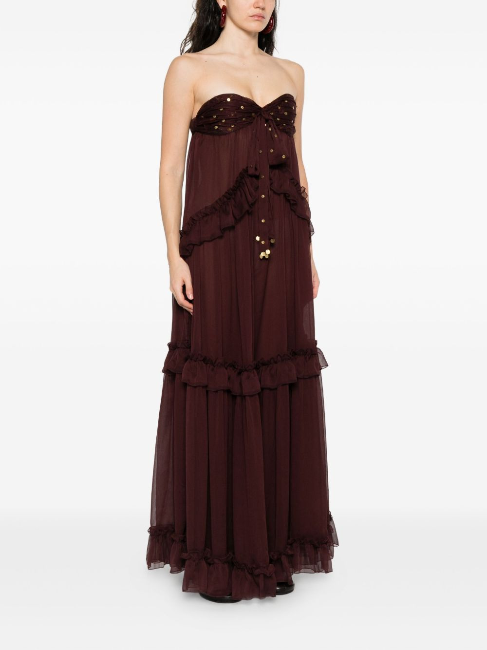 sequin-embellished maxi dress - 3
