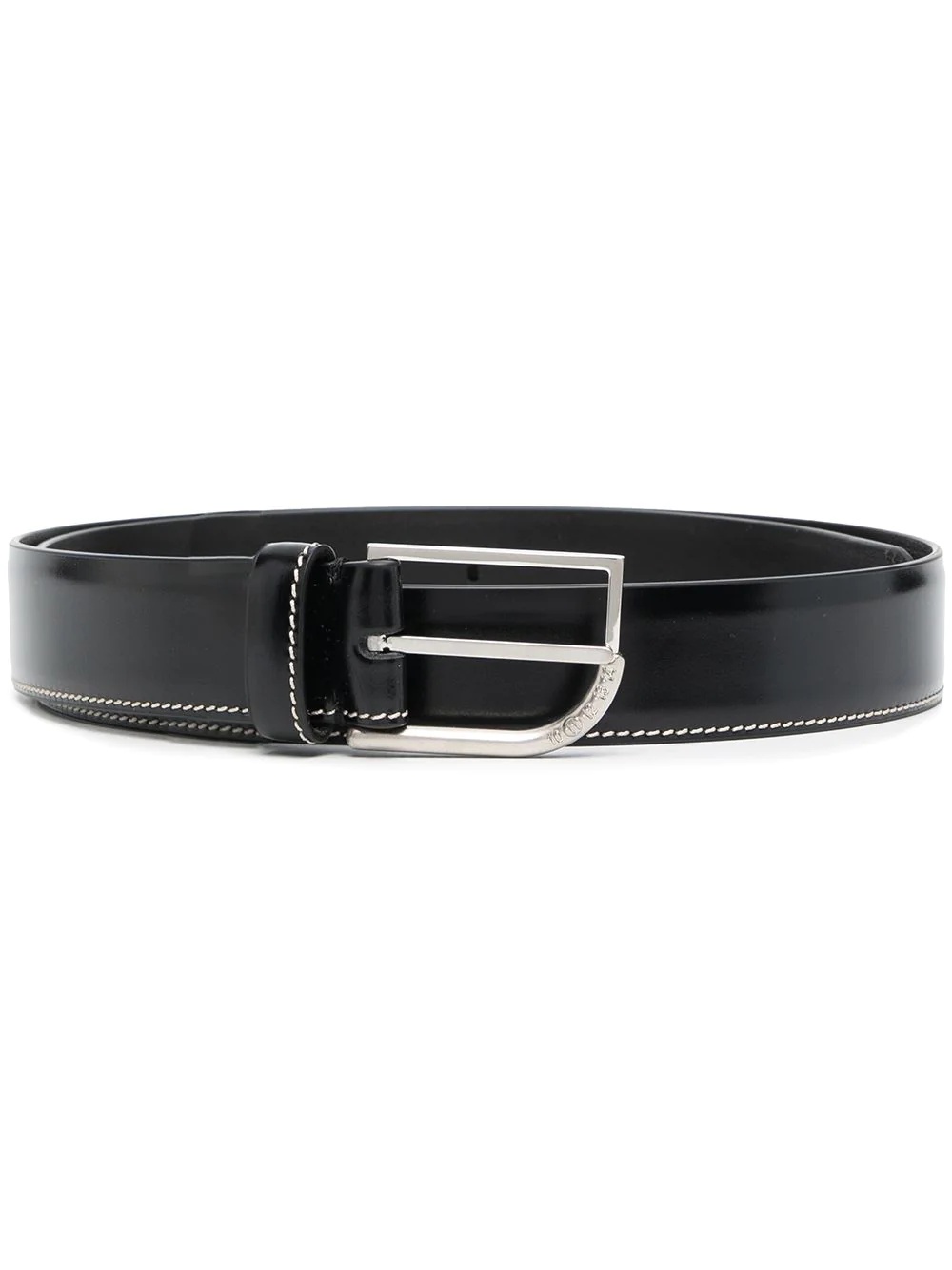 contrast-stitch buckle-fastening belt - 1