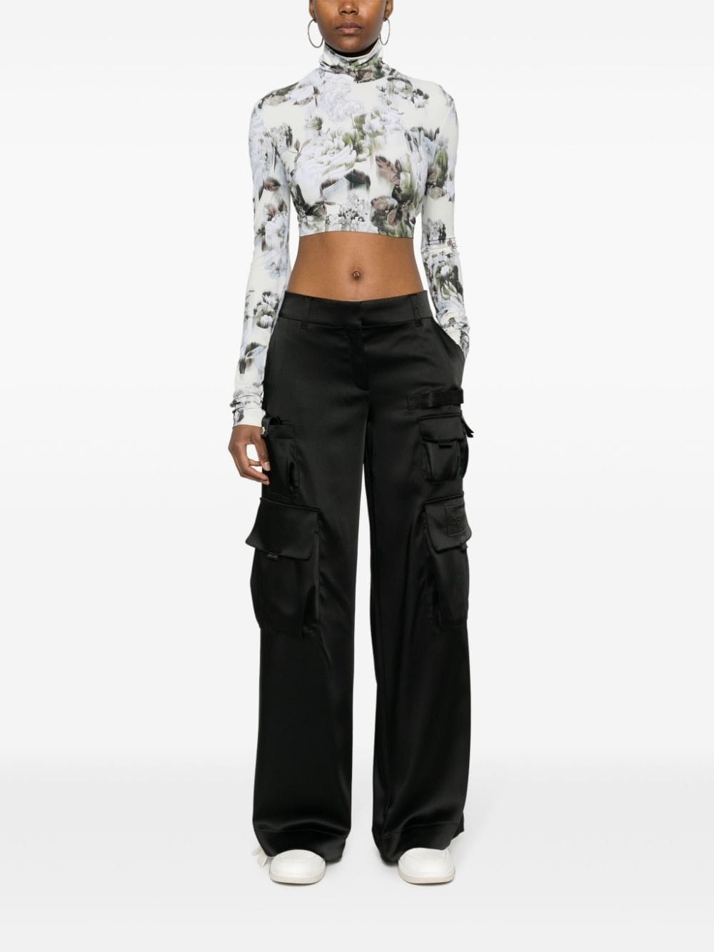 satin cargo trousers - 2