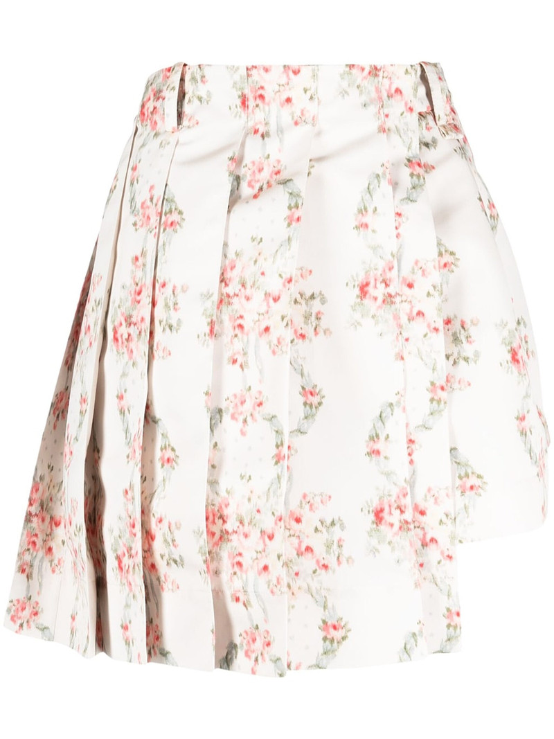 floral-print asymmetric skorts - 1