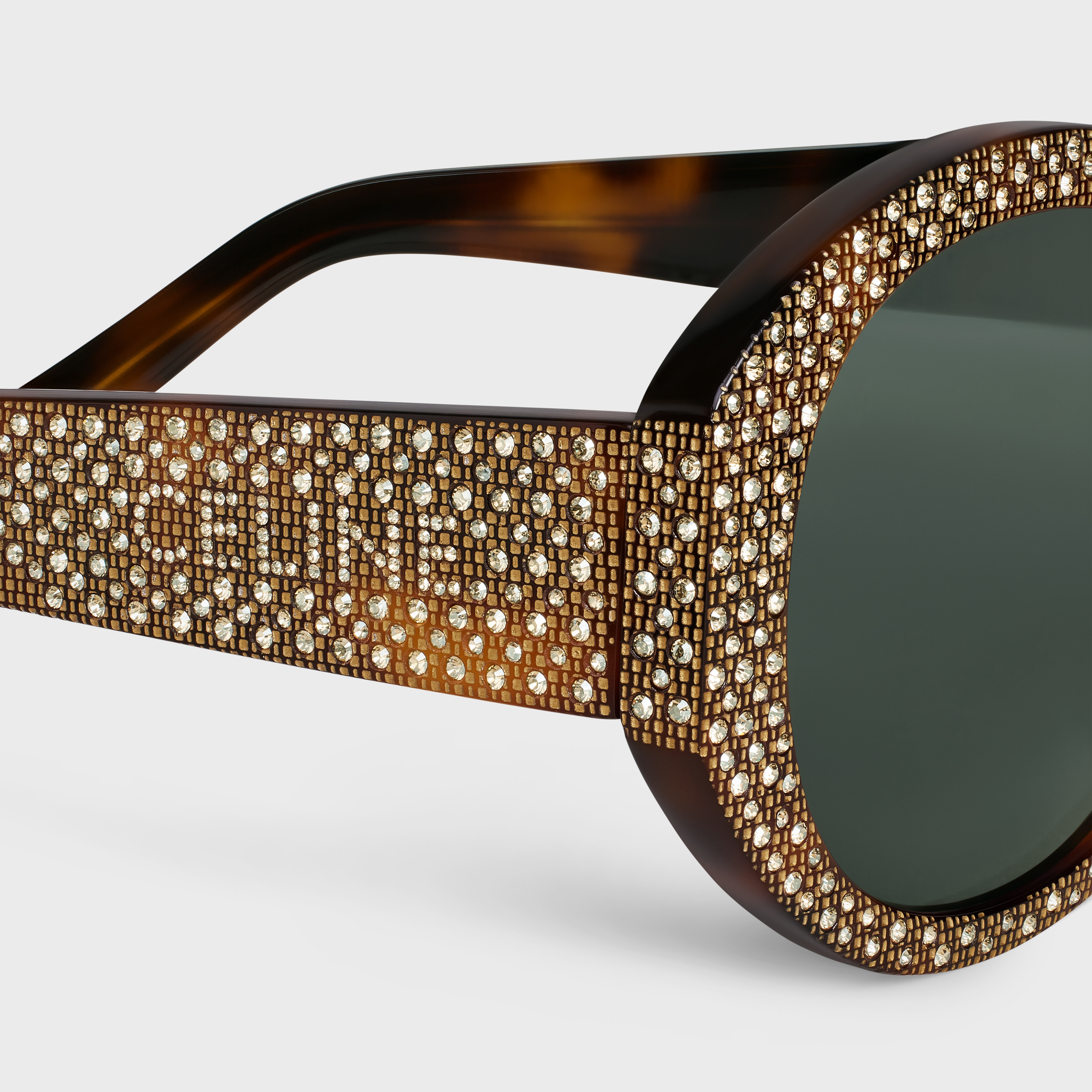 Round S240 Sunglasses in Acetate with Crystals - 2