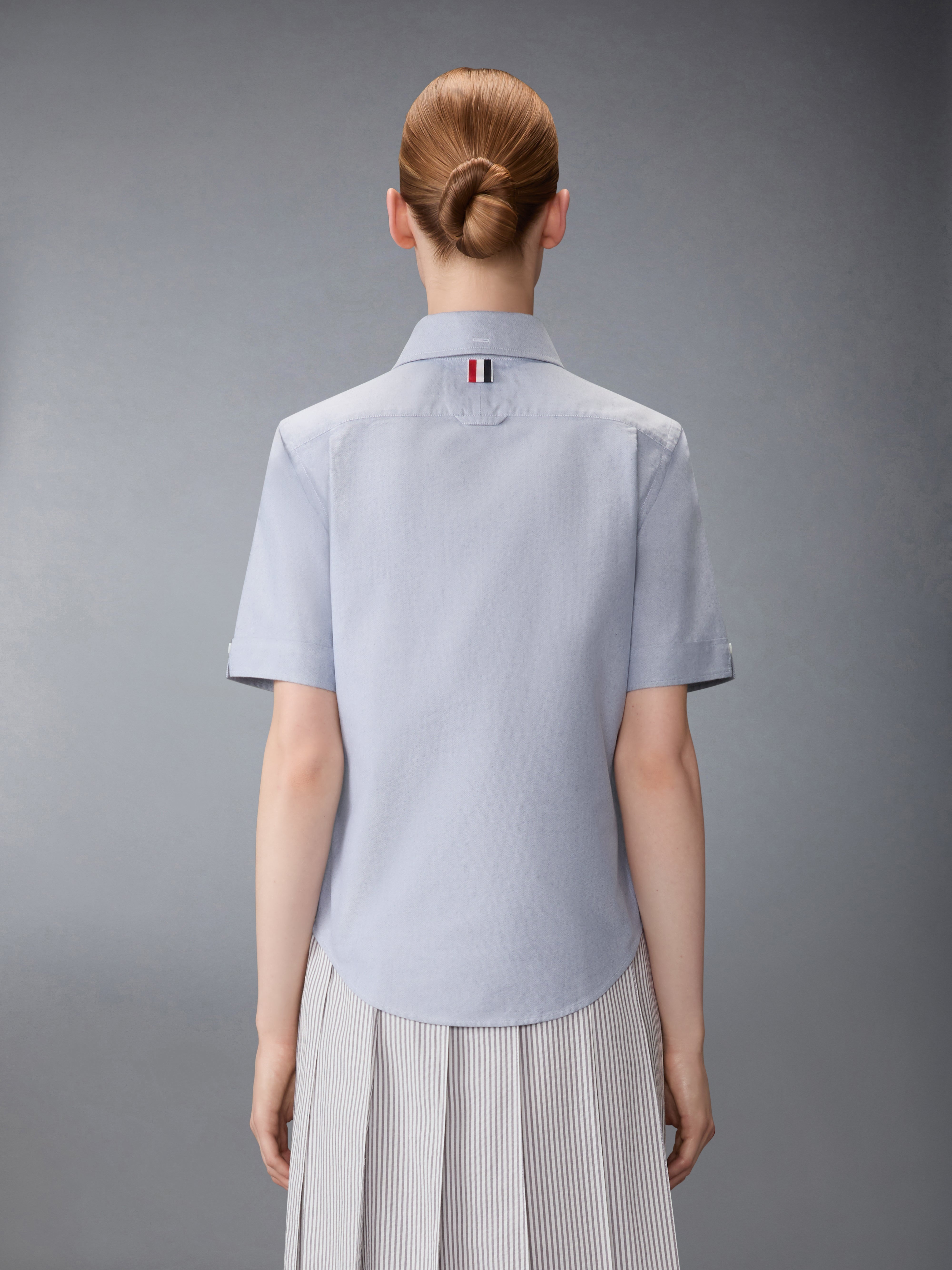 OXFORD ROUND COLLAR SHORT SLEEVE SHIRT - 4