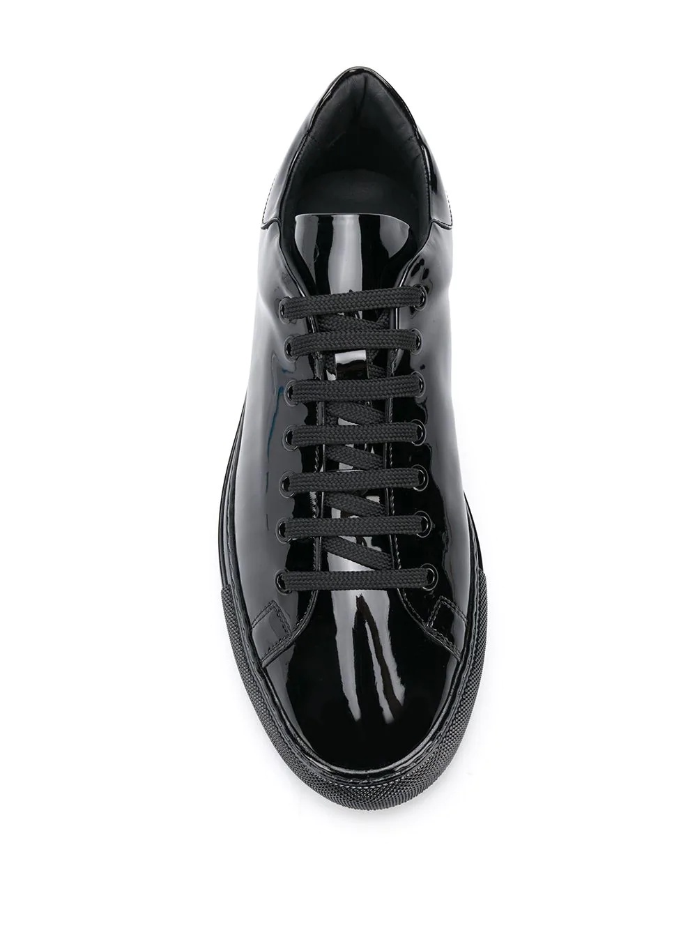 logo print high-shine sneakers - 4