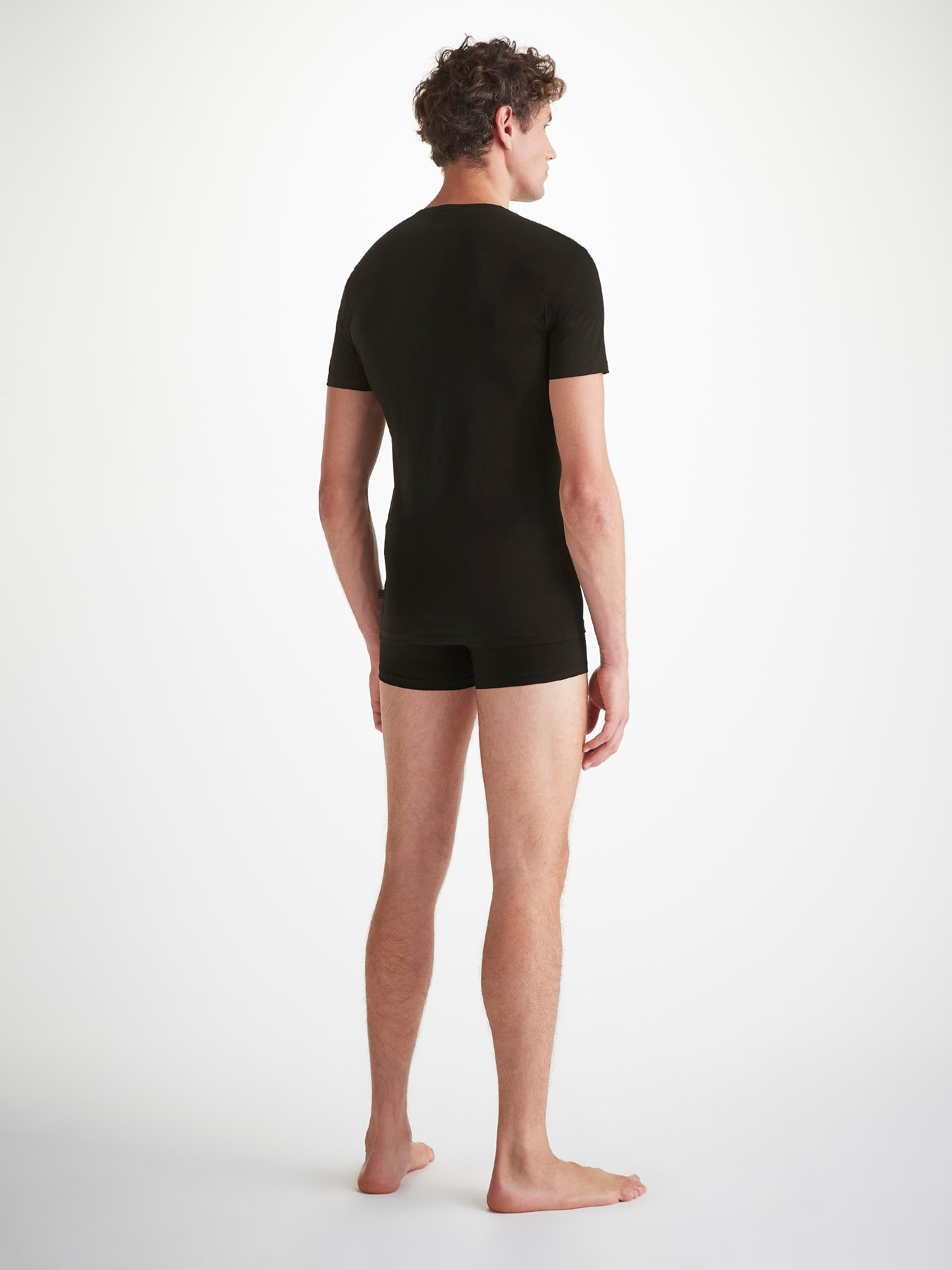 Men's Underwear T-Shirt Jack Pima Cotton Stretch Black - 4