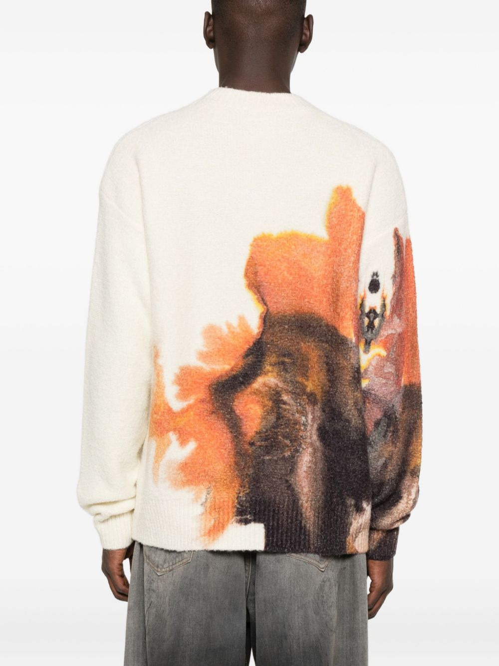graphic-print crew-neck sweater - 4