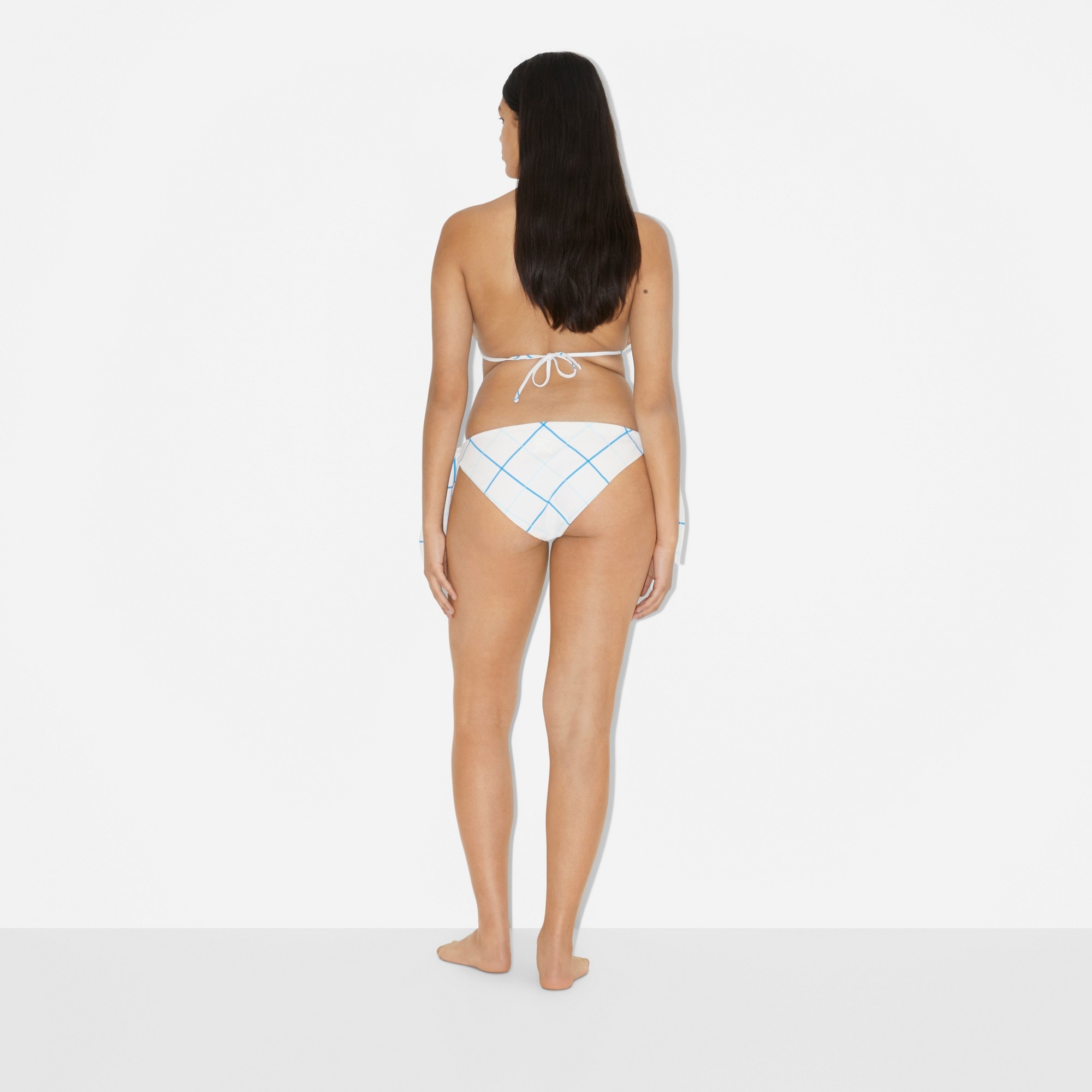 Check Stretch Nylon Triangle Bikini - 4