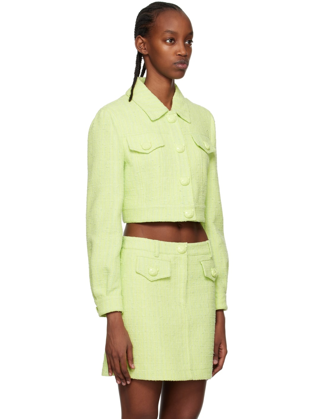 Green Teddy Buttons Jacket - 2