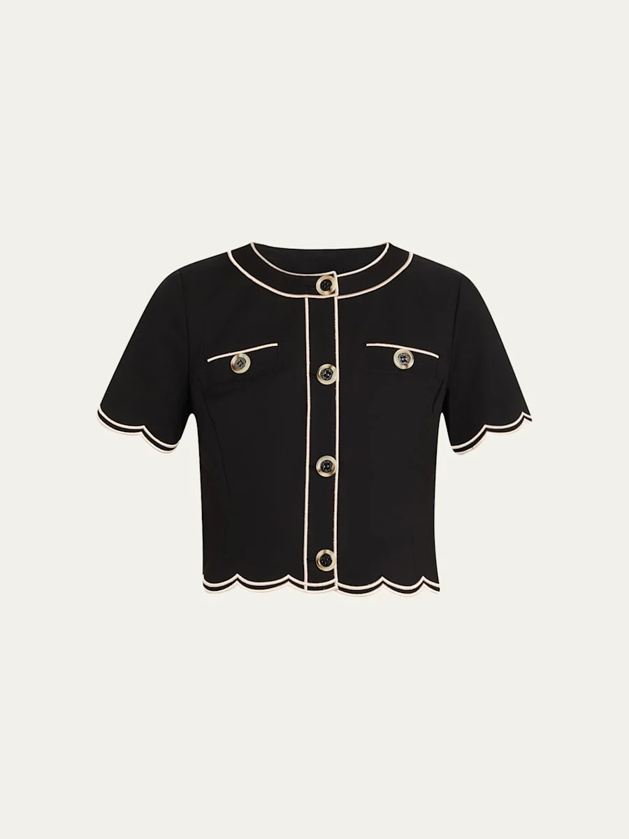 Sandra Scallop-Trim Top - 1