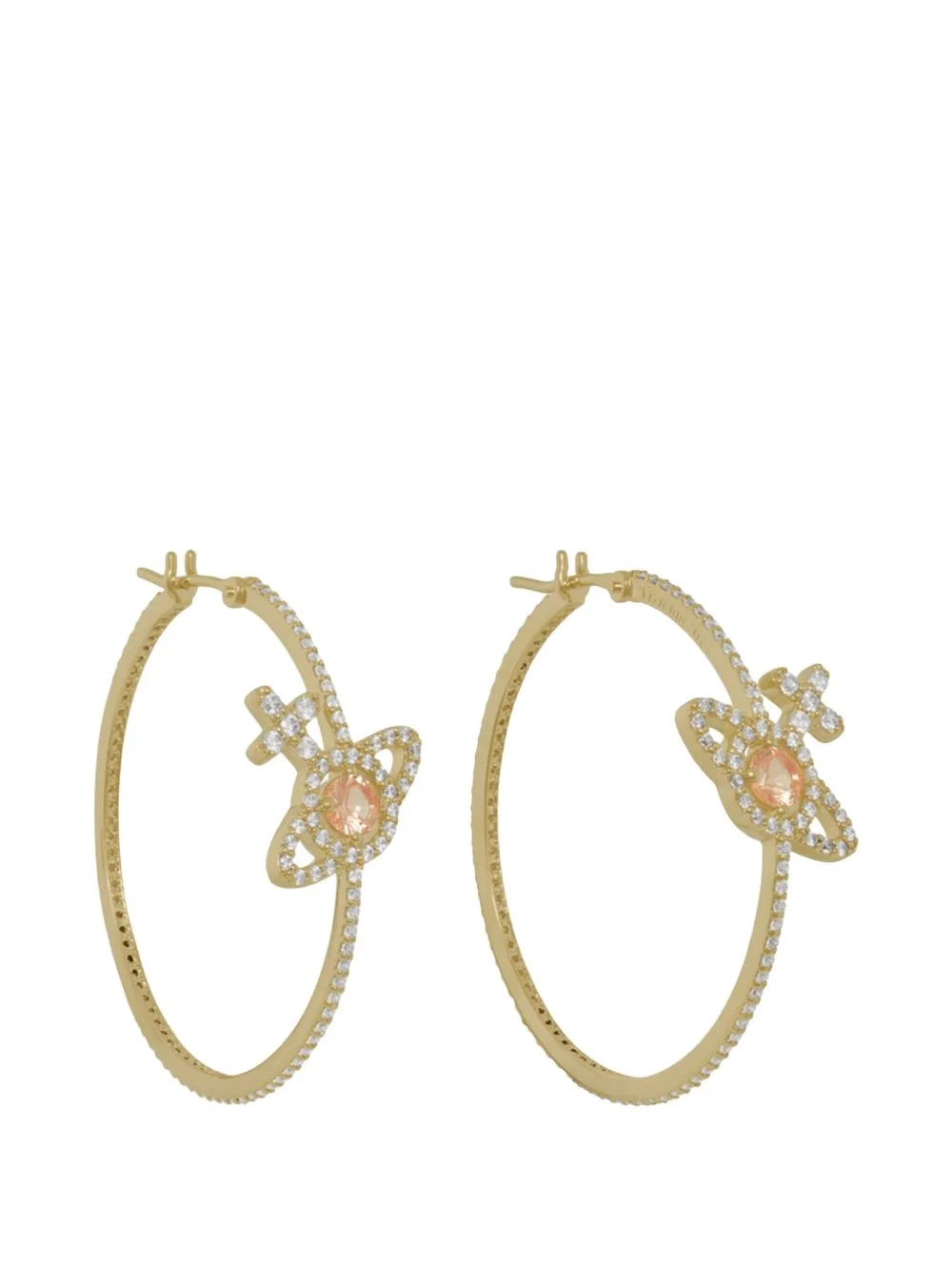 Olympia pavé orb hoop earrings - 1
