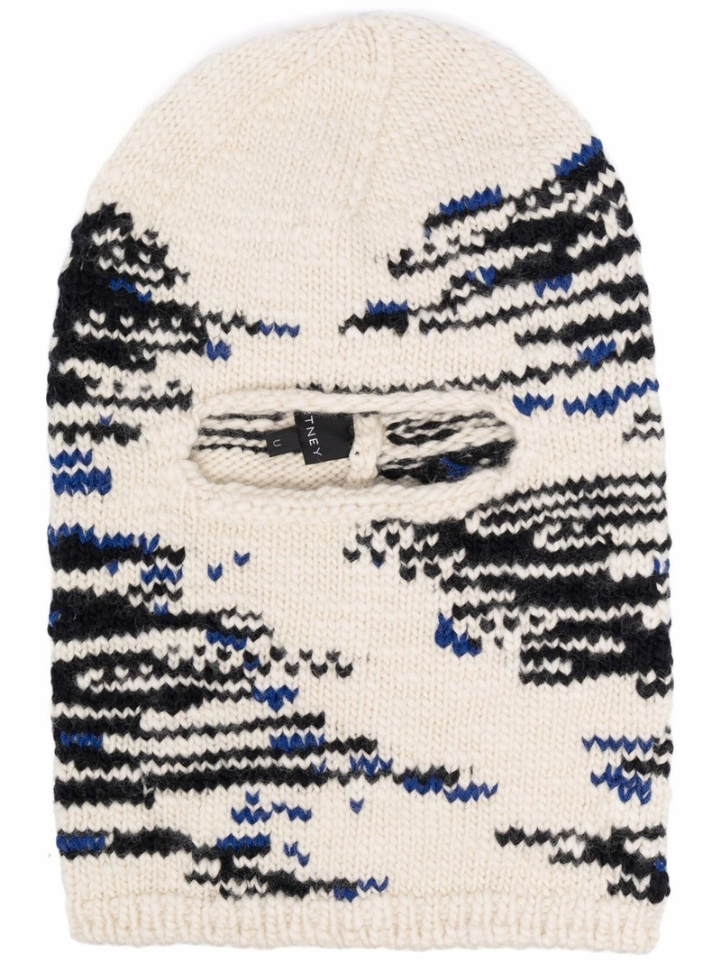 abstract-pattern knitted balaclava - 1