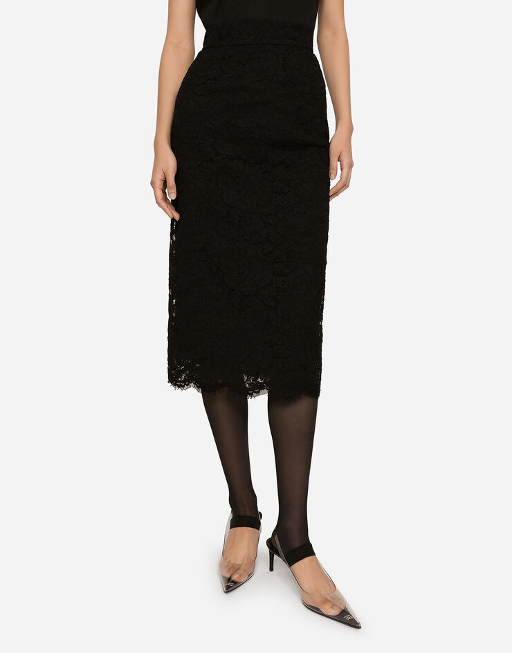 Branded stretch lace midi skirt - 2