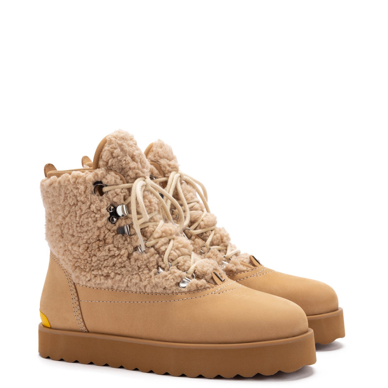 Larroudé Vail Boot In Sand Faux Fur and Suede outlook