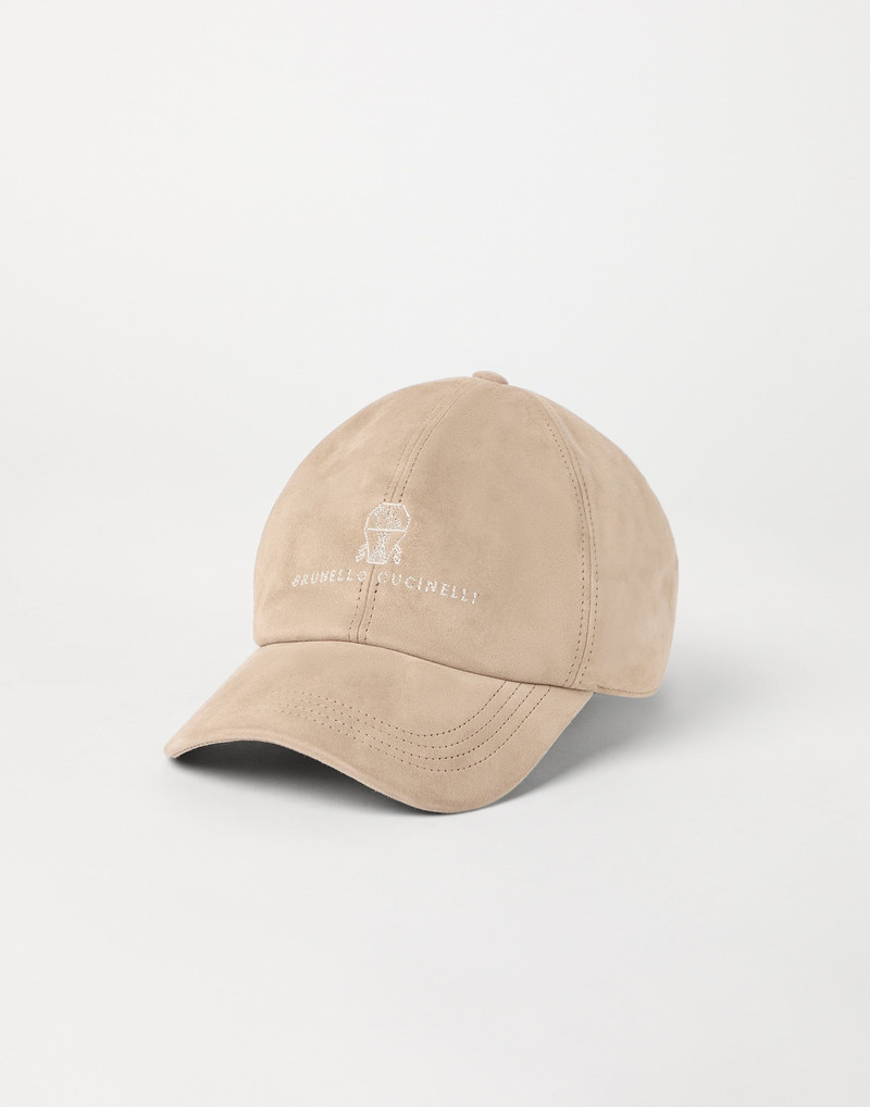 Suede baseball cap with embroidered logo - 1
