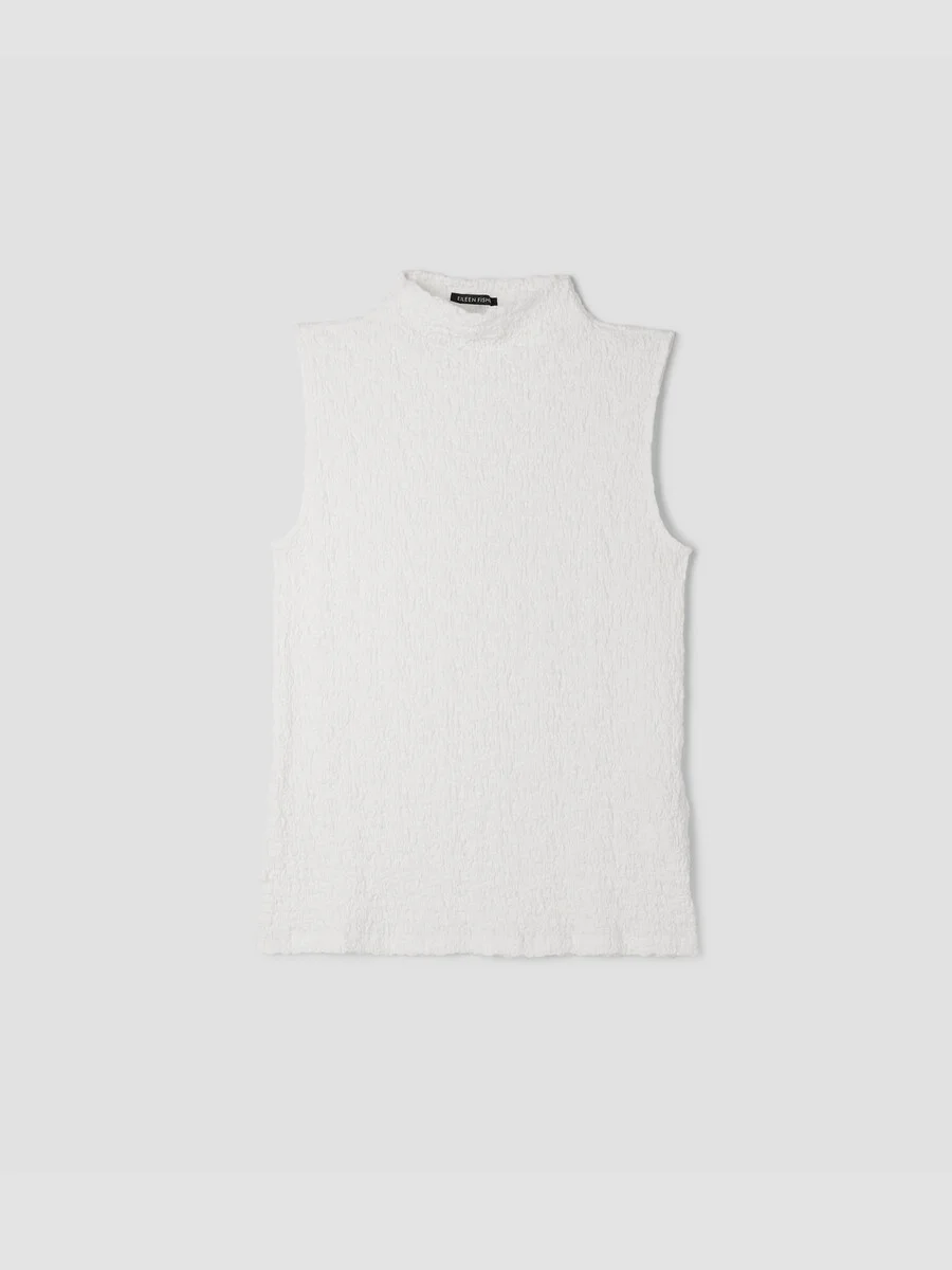 Bubble Jacquard Funnel Neck Top - 1