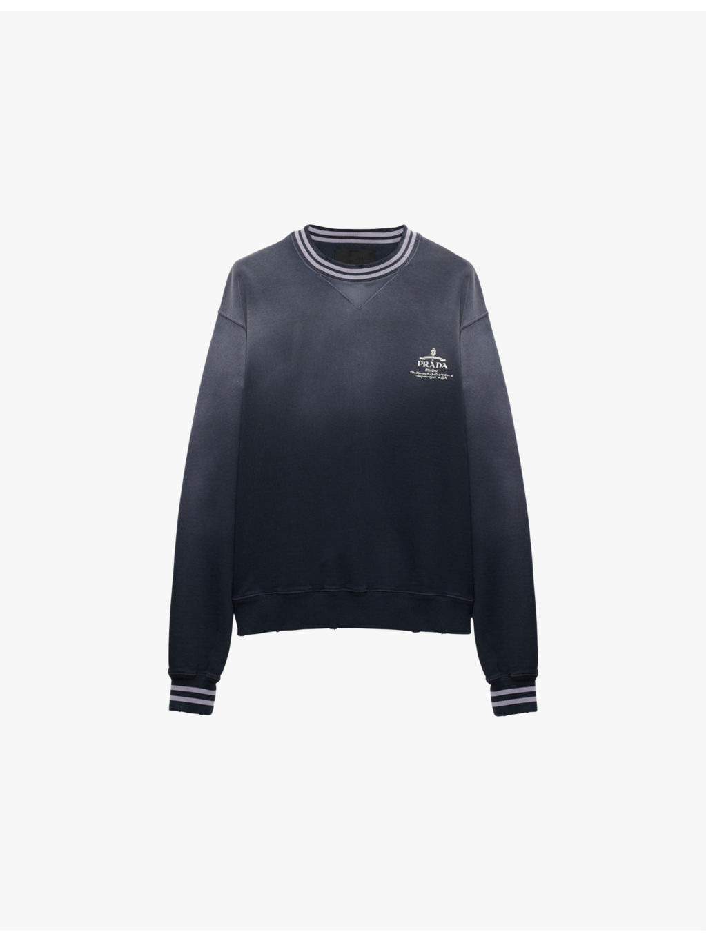 Logo-print contrast-stripe cotton sweatshirt - 1