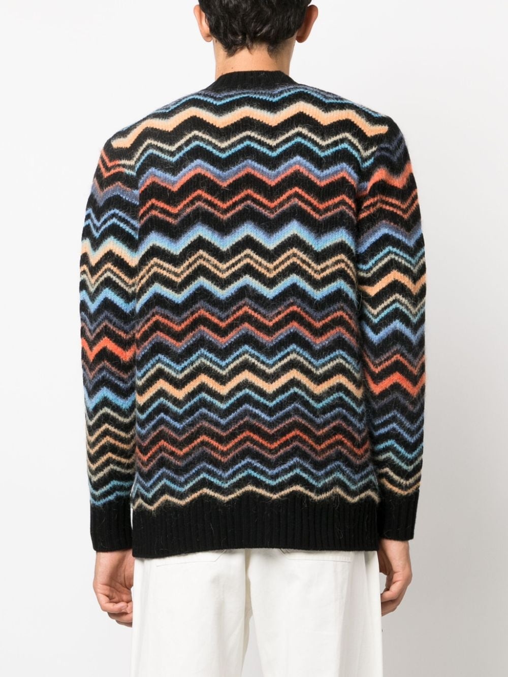 zigzag-woven ribbed cardigan - 4