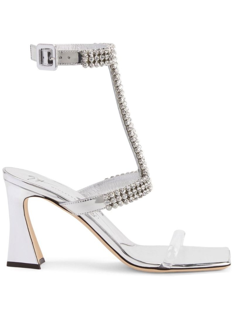 85mm crystal-embellished heeled sandals - 1