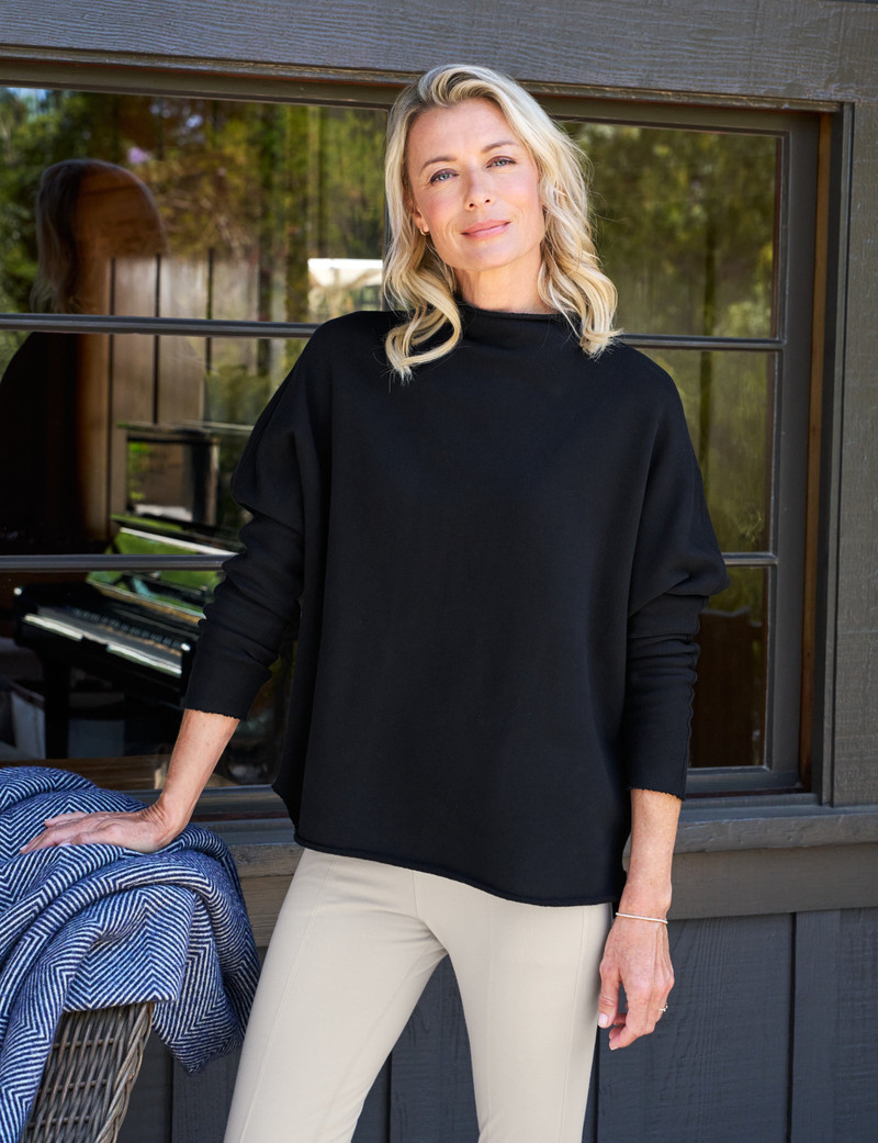 Frank & Eileen Long-Sleeve Funnel Neck Capelet outlook