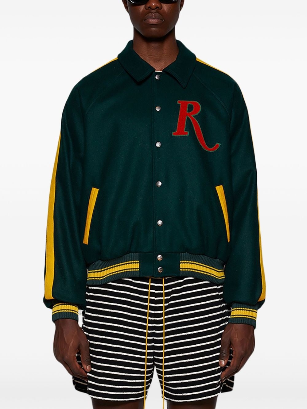 Varsity wool bomber jacket - 3