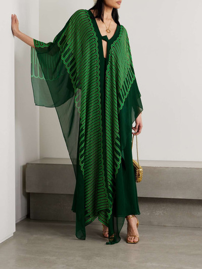 Johanna Ortiz + NET SUSTAIN Tejiendo El Tropico embroidered printed chiffon maxi dress outlook