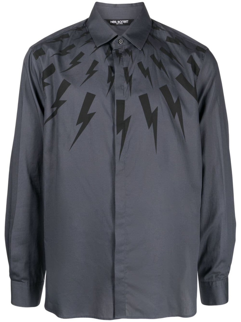 Thunderbolt-print cotton shirt 1