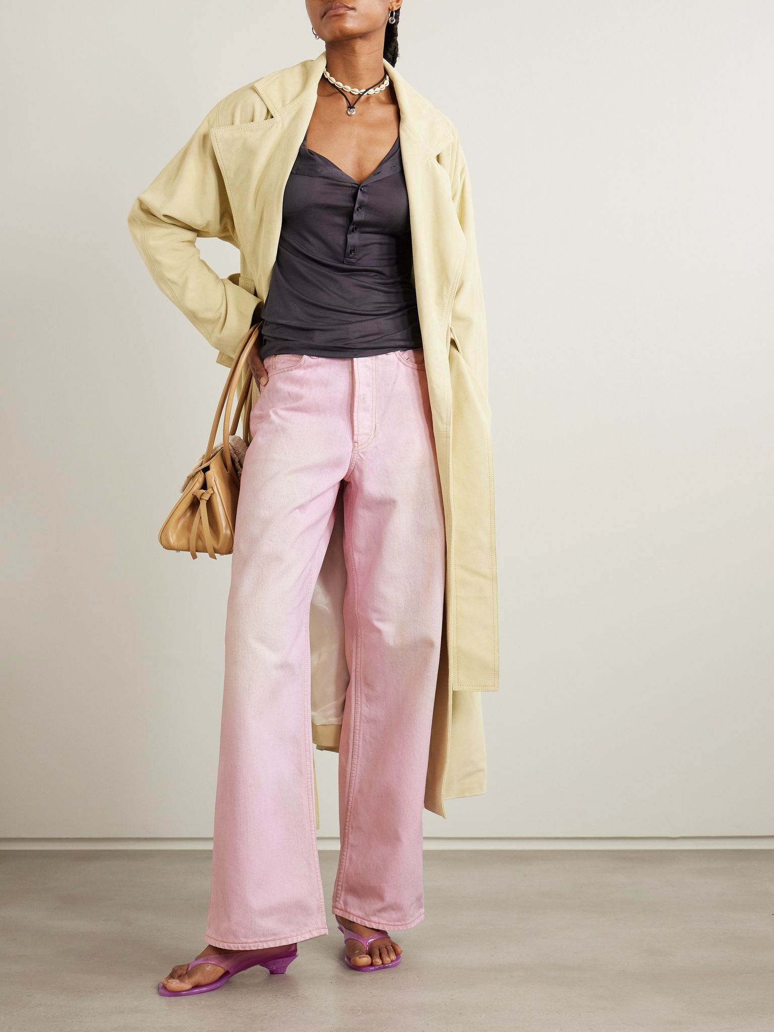 1981 mid-rise wide-leg jeans Baby pink - 2