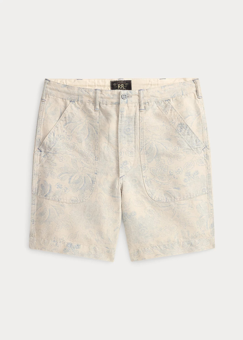 Indigo Print Linen-Cotton Short 1