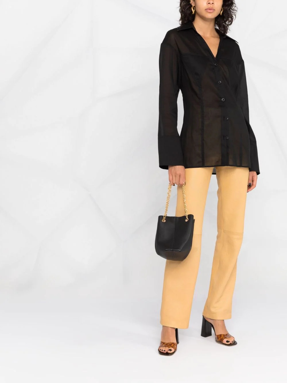 vegan-leather chain-strap tote bag - 2