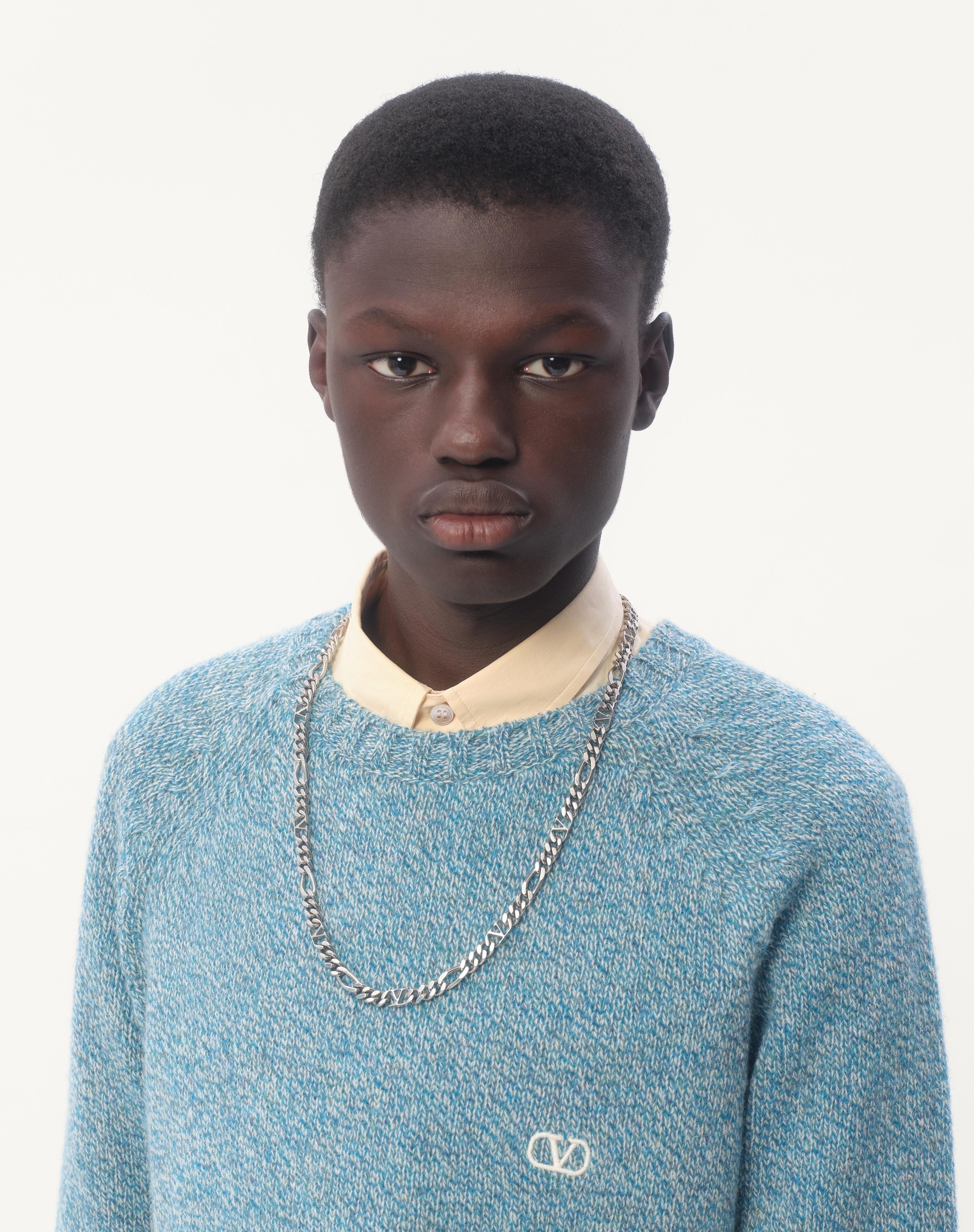 CREWNECK WOOL SWEATER WITH VLOGO EMBROIDERY - 5