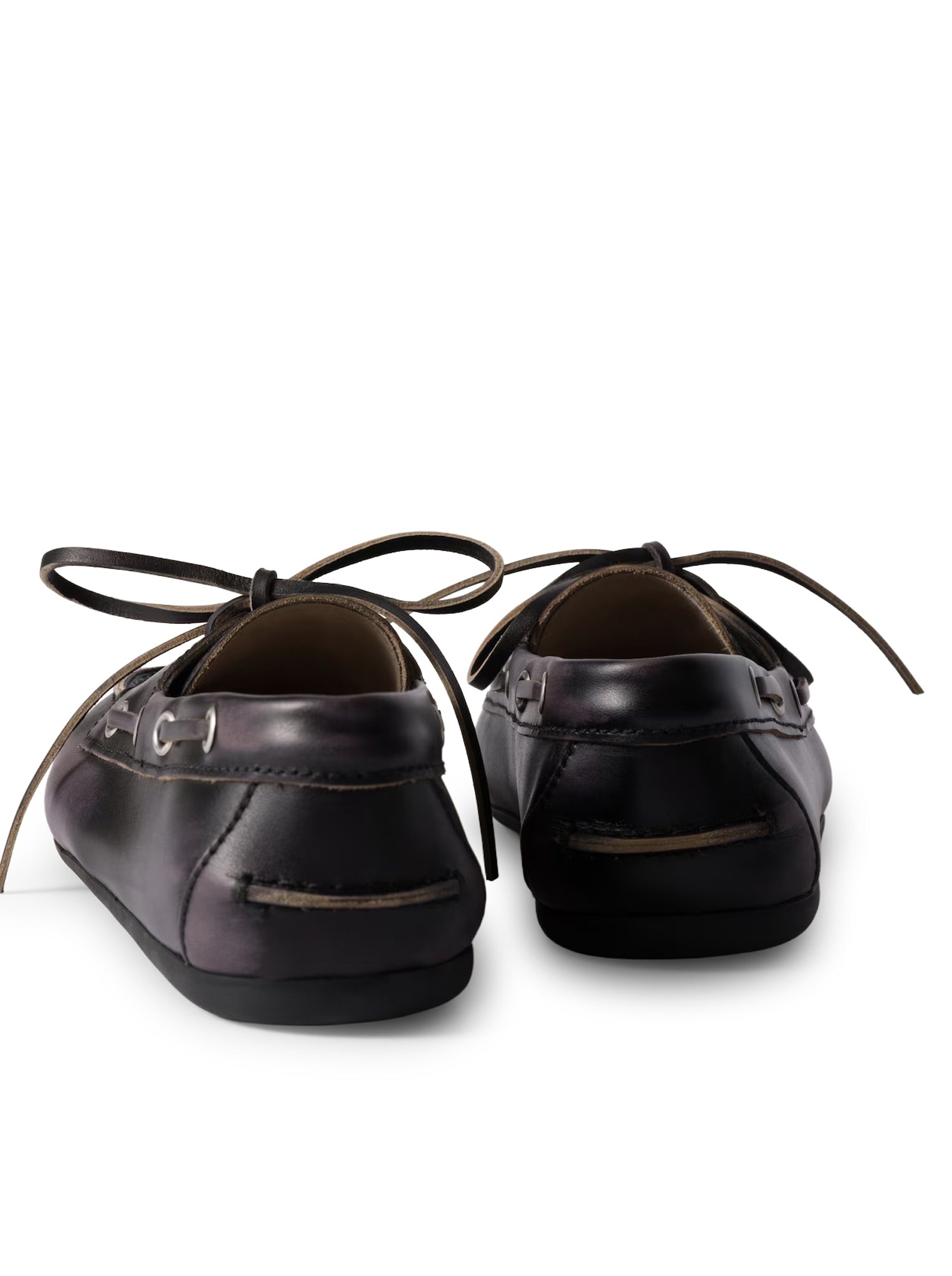 UNLINED BOAT LOAFERS IN DECOLORED LEATHER - 3