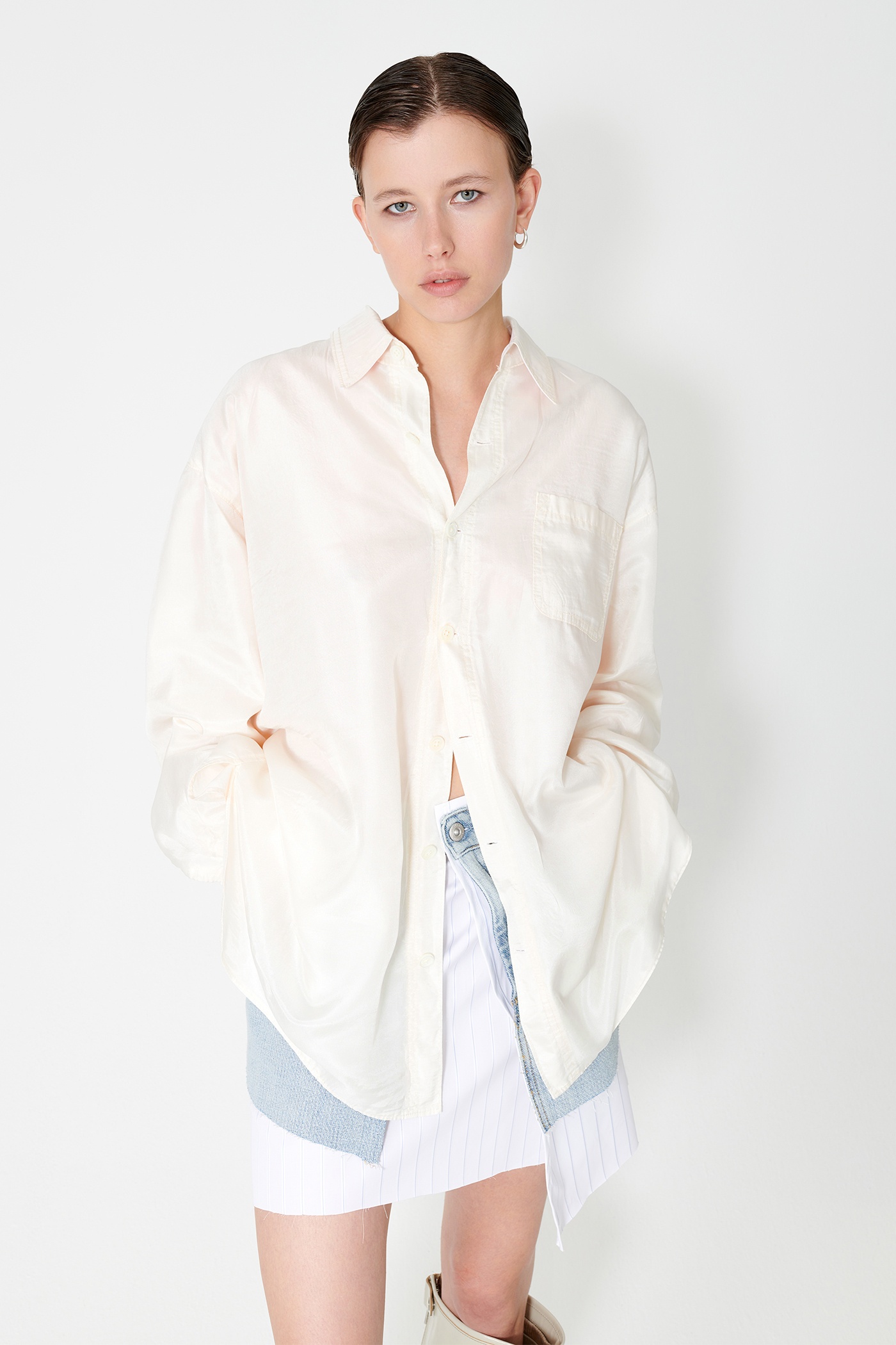 Darling Shirt Champagne Cotton Silk - 3