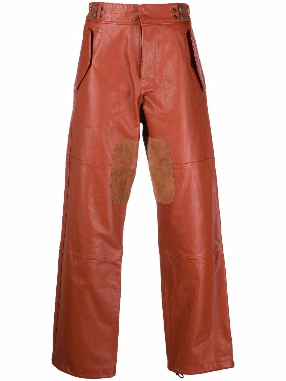 straight-leg leather trousers - 1