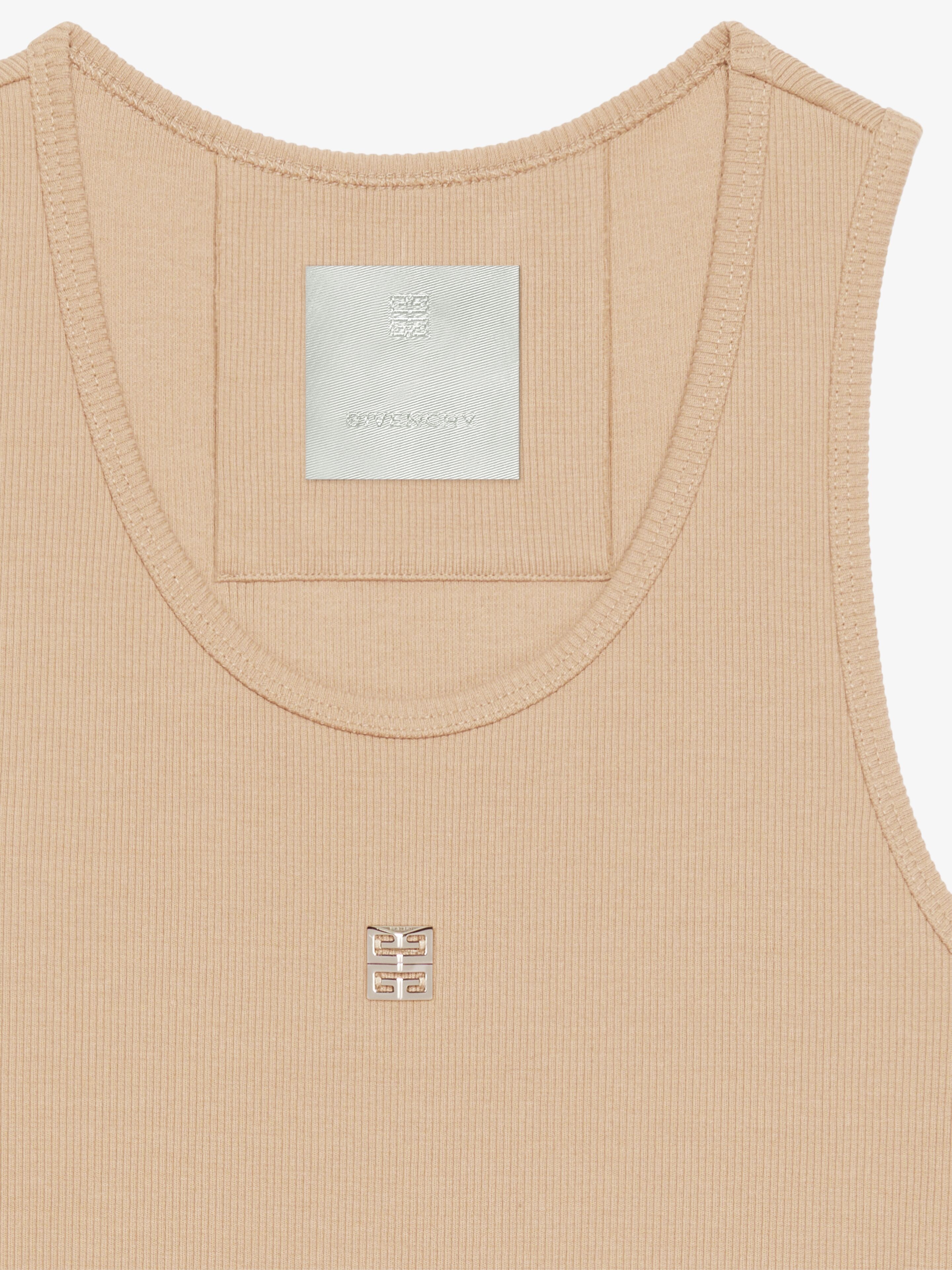 SLIM FIT TANK TOP IN COTTON WITH 4G DETAIL - 5