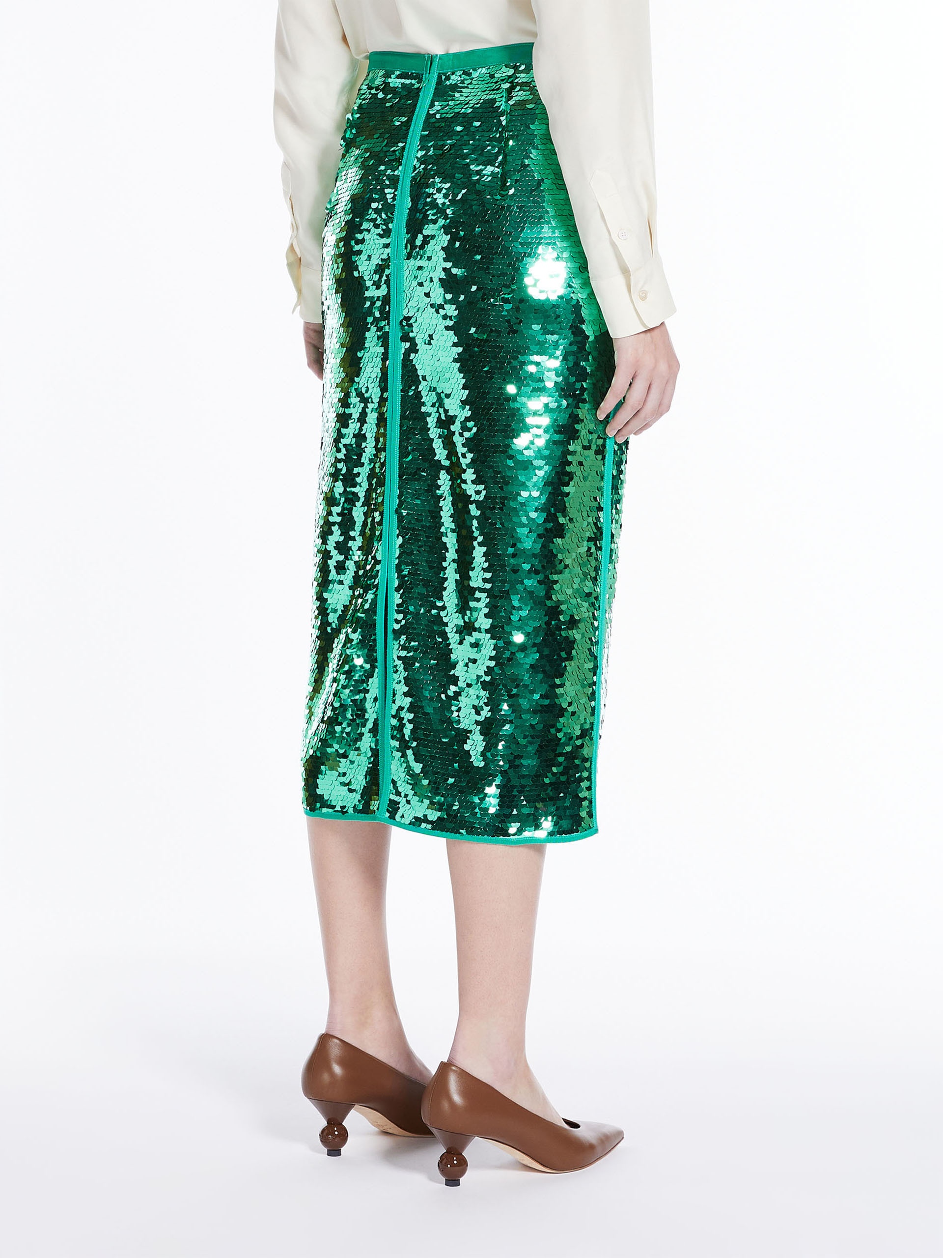 UDINE Sequin-detail jersey pencil skirt - 4