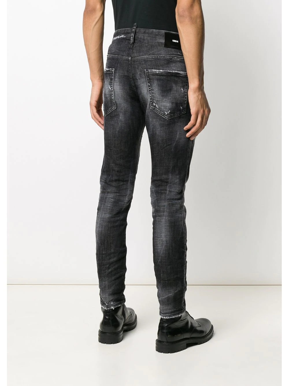 distressed straight-leg jeans - 4