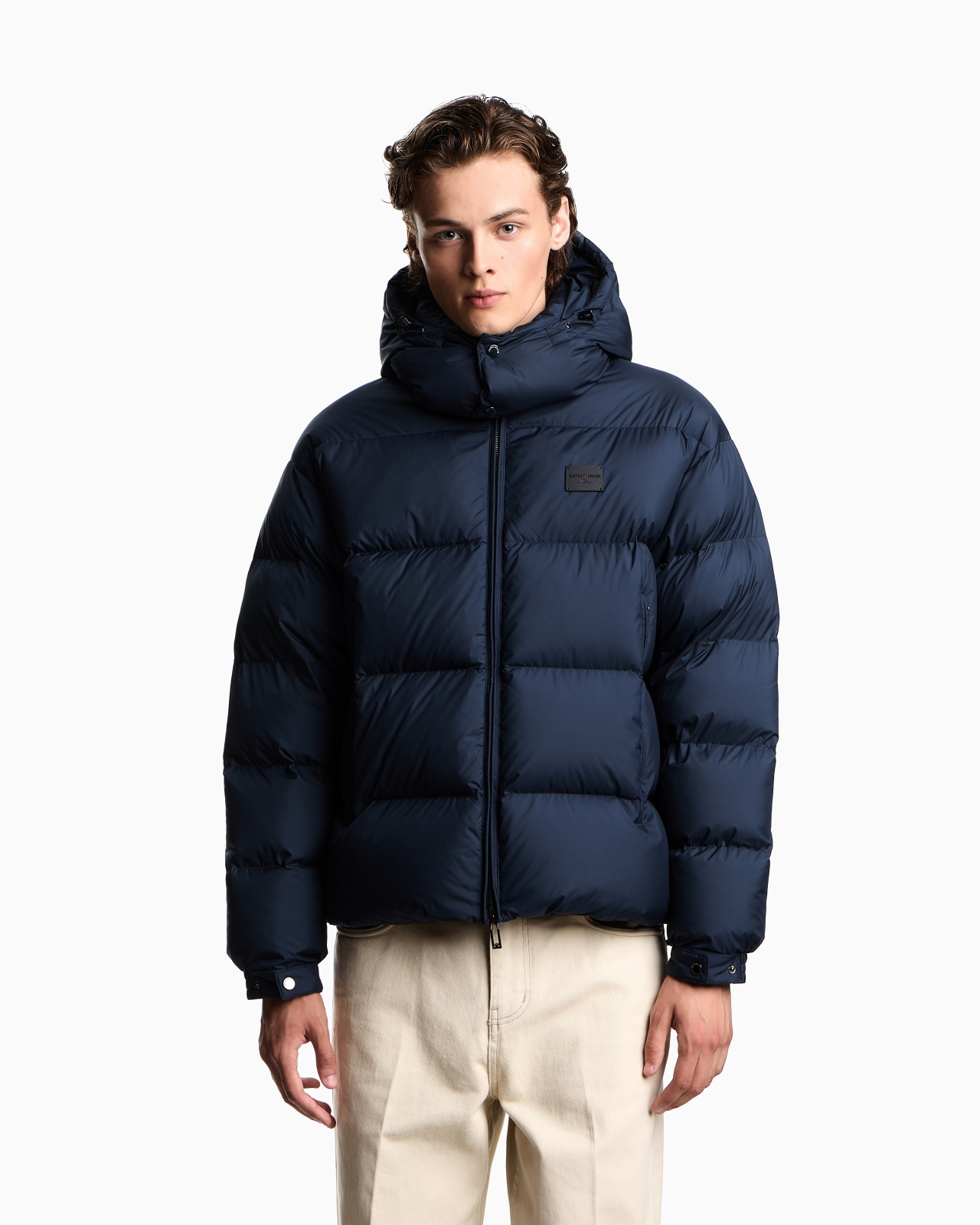 WATER-REPELLENT, QUILTED RIPSTOP NYLON HOODED DOWN JACKET - 4
