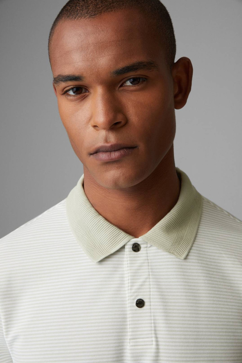 CLAUS POLO SHIRT IN LIME GREEN/WHITE 4