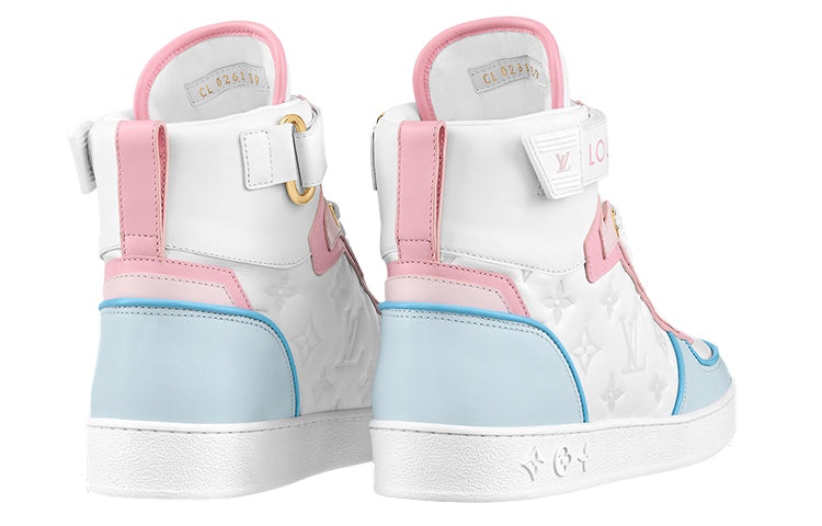 (WMNS) LOUIS VUITTON Boombox Ankle Sneakers 'White Monogram with Pink and Blue' 1A9S6Q - 5
