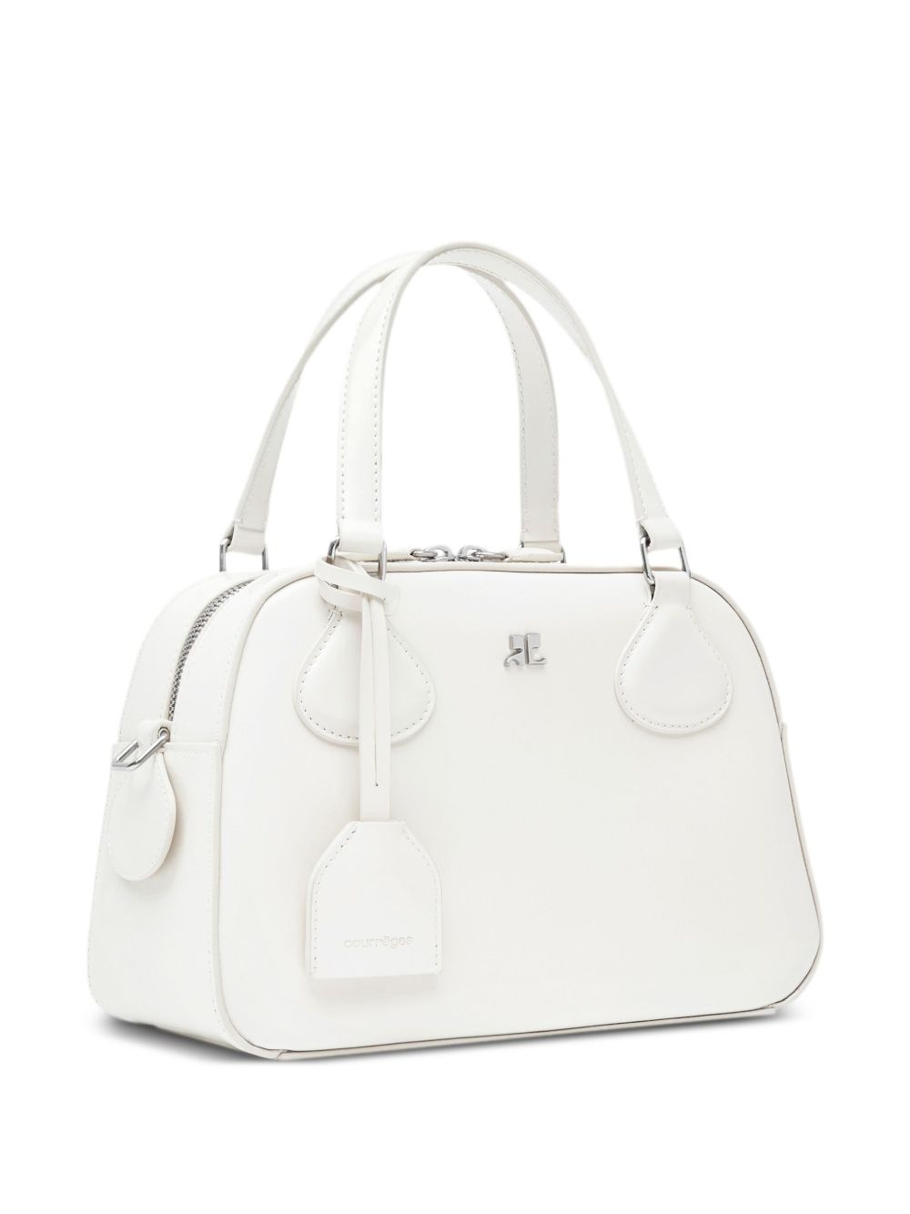 logo plaque leather bowling bag - 4
