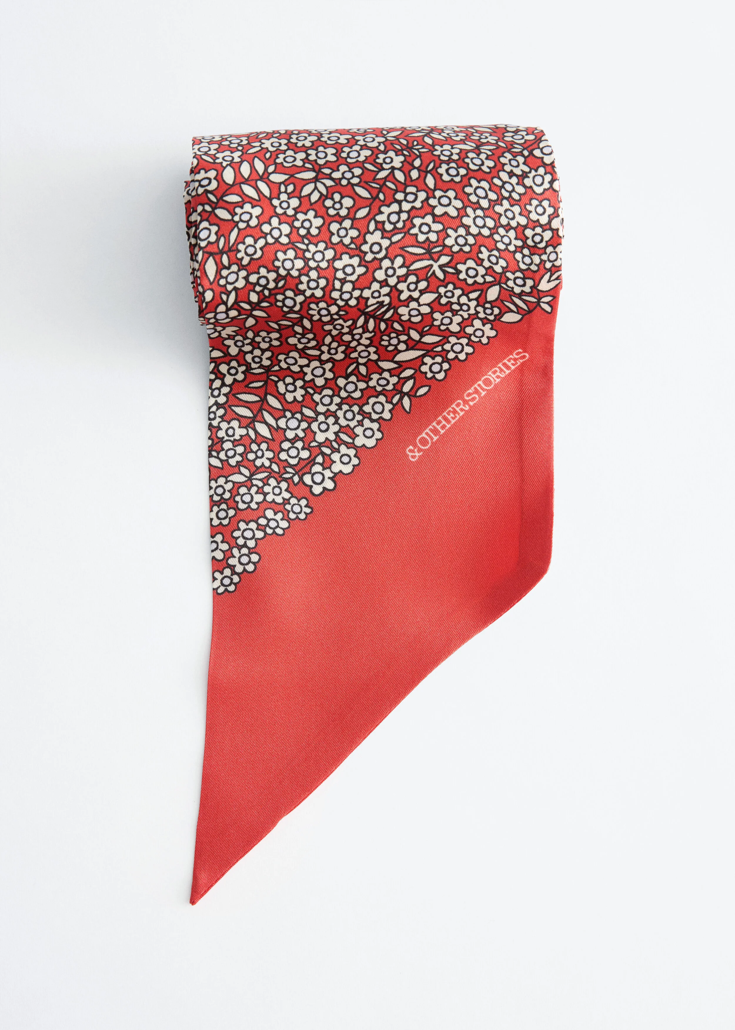 Slim Silk Print Scarf - 1
