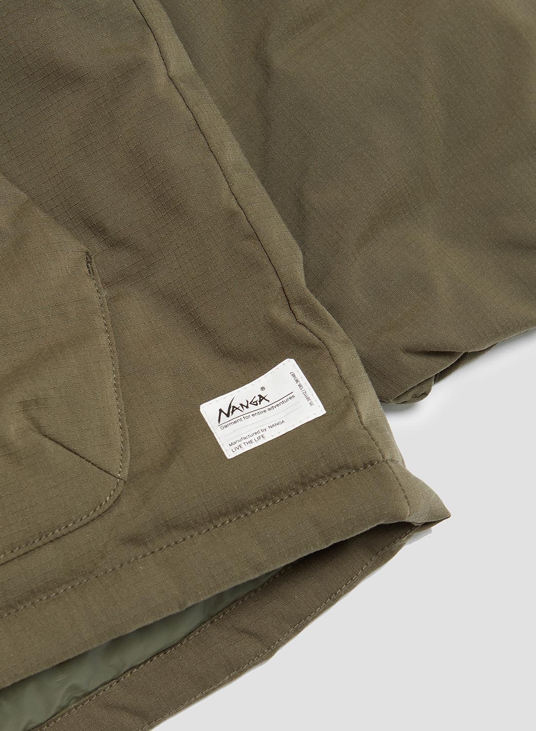 Nanga Hinoc Ripstop Inner Down Cardigan in Army Green - 6